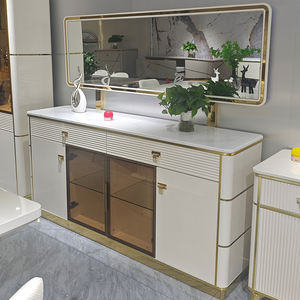 Estante de vino de madera para sala de estar de diseño moderno, armario de almacenamiento de esquina, muebles de Bar para el hogar, armario de vino de exhibición de vidrio para comedor de madera - Product Image 5