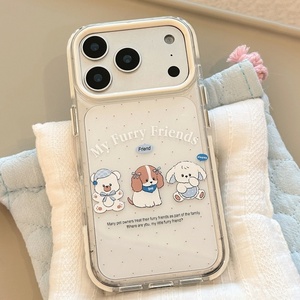 <span class=keywords><strong>Coque</strong></span> de téléphone transparente antichoc avec motif de chiots bleus mignons, protection transparente anti-chute pour iPhone 12 13 15 16 17 Pro Max - Product Image 5