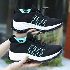 Nouvelles chaussures d'été transfrontalières en coton respirant grande taille, tendance, élégantes, légères, style chaussettes, sportives, pour femmes, style ethnique - Product Image 6