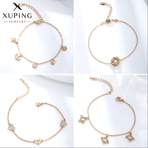 Bracciale da Donna Tennis XUPING Gioielli all'Ingrosso Placcato Oro con Catena Cubana e Charm di Moda a Forma di Cuore, Fiocco, Farfalla, Animale, Fiore - Product Image 5