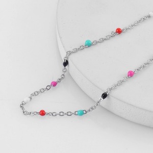 Collier fantaisie bohème fait main avec perles arc-en-ciel, chaîne satellite multicouche en acier inoxydable pour femme - Product Image 4