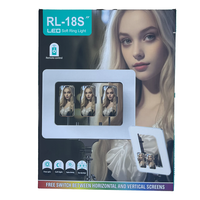 RL-18S Cage à lapin télécommandée, dispositif d'éclairage rectangulaire portable avec lumière d'appoint pour diffusion en direct sur téléphone portable et recharge