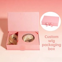 Low MOQ Custom Manufacturer Personalized Wig <strong>Box</strong> Packaging with Clamshell Packaging Ribbon for Human Hair Brands Gift <strong>Box</strong>