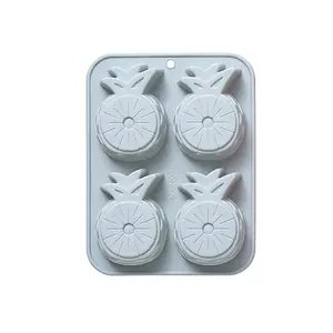 Reusable cute pineapple shaped custom mould 4 cavities household unique handmade soap making molds