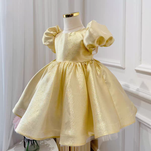 Robe de princesse unie avec nœud pour filles, nouvelle collection 2025, haut de gamme, pour <span class=keywords><strong>mariage</strong></span> et anniversaire d'un an - Product Image 2