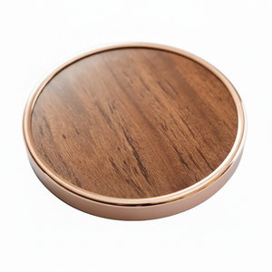 แผ่นรองถ้วยทำจากทองแดงสวยงามแผ่นรองถ้วยไม้ฉนวนกันความร้อนสำหรับพิธีชงชา (ถาดรองแก้วไม้ทองแดง) - Product Image 1