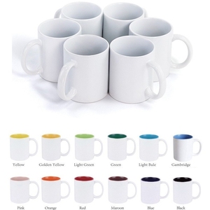 Trống Trắng thăng hoa biểu tượng tùy chỉnh bên trong màu đầy màu sắc xử lý 11oz <span class=keywords><strong>Mug</strong></span> gốm - Product Image 6