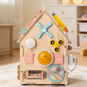 Centro de Actividades Sensoriales Montessori 32 en 1, Casa de Actividades de Madera para Niños Pequeños, Aprendizaje de Habilidades para la Vida - Product Image 4