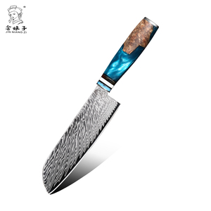 Cuchillo de <span class=keywords><strong>Chef</strong></span> Japonés Jinniangzi de 8 Pulgadas, Acero de Damasco |   Cuchillo de Cocina Profesional Ultra Afilado de Acero con Alto Contenido de Carbono |   Asa de resina hecha a mano - Product Image 1