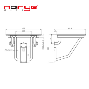 Siège de douche <span class=keywords><strong>mural</strong></span> <span class=keywords><strong>pliable</strong></span> en acier inoxydable pour handicapés - Product Image 4