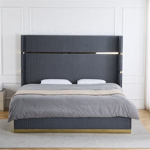Tête <span class=keywords><strong>de</strong></span> <span class=keywords><strong>lit</strong></span> haute moderne et luxueuse avec design unique en <span class=keywords><strong>tissu</strong></span> Couleur personnalisée Cadre <span class=keywords><strong>de</strong></span> <span class=keywords><strong>lit</strong></span> double King Size pour chambres élégantes - Product Image 1