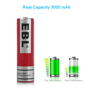 Baterai Isi Ulang Li-Ion EBL 18650 3.7V 3000mAh Kemasan OEM EBL - Product Image 5