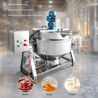 Grande machine de cuisson à induction à double enveloppe pour soupes, sauces, confitures, ketchup, avec fonction de agitation, pour la fabrication de fromage et de lait