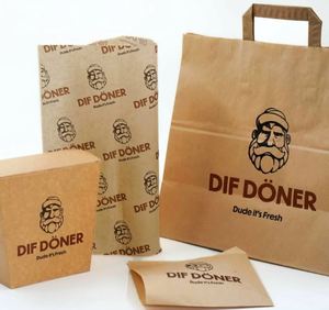 Custom Printed Logo Double Side Greaseproof Eco-friendly Baking <b>Paper</b> for Kebab and Bread Food <b>Wrapping</b> - Product Image 1