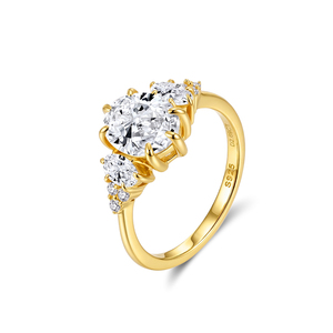 Anello da Donna Rinntin SMOR21 in <span class=keywords><strong>Argento</strong></span> Sterling <span class=keywords><strong>925</strong></span> con Moissanite Taglio a Pera 2ct Colore D VVS per Fidanzamento, Matrimonio e Promessa - Product Image 3