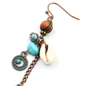 Boucles d'oreilles pendantes bohèmes à pampilles en alliage de cuivre plaqué bronze antique pour femme - Product Image 4