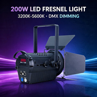 Projecteur LED Fresnel professionnel 200W zoomable, rendu des couleurs élevé Ra97, température de couleur bicolore réglable 2700K-6500K