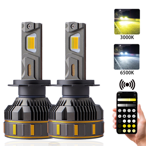 Nuevos faros Led de 3 colores 3000K 4300K 6500K Control de aplicación móvil 200W Cuatro tubos de cobre H1 9005 H4 H11 H7 Luces Led - Product Image 6
