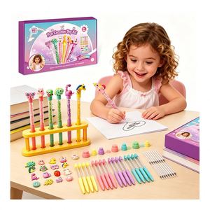 Princess Glitter Pen Creator Kit Flowing Sand Tubes Cute Accessories Girls Handmade Stationery Gift <b>Box</b> Toy <b>Present</b> Set - Product Image 1