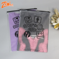 Impression personnalisée, emballage en plastique à fermeture éclair, transparent givré pour vêtements, t-shirts, sacs à fermeture éclair