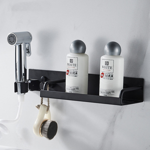Soporte de esquina <span class=keywords><strong>para</strong></span> cabezal de <span class=keywords><strong>ducha</strong></span> de aluminio espacial negro mate, organizador de pared adhesivo <span class=keywords><strong>sin</strong></span> <span class=keywords><strong>taladro</strong></span>, <span class=keywords><strong>para</strong></span> pulverizador de bidé y jabón, <span class=keywords><strong>para</strong></span> uso hotelero - Product Image 5