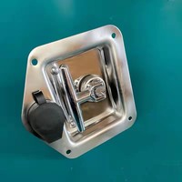 Poignée de porte encastrée avec palette pour boîte à outils de camion Loquets de verrouillage en acier inoxydable Matériau en fer zingué