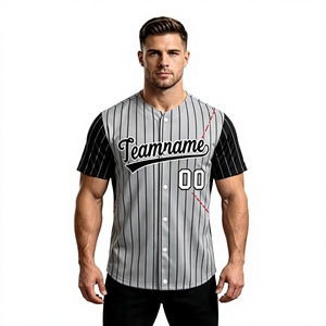 Maillot de baseball personnalisé pour homme, avec nom du joueur, en maille respirante, sublimé, à manches courtes, anti-humidité, uniforme d'équipe 100% - Product Image 1