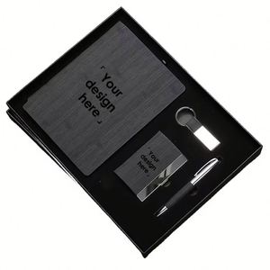 ชุดของขวัญสำหรับองค์กร 4 in 1 ลายไม้พรีเมียม สมุดโน้ต A5, แฟลชไดรฟ์ USB, ที่ใส่บัตร และปากกา สลักชื่อได้ตามต้องการ ของขวัญธุรกิจ - Product Image 2