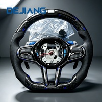 Volant CS en fibre de carbone forgée bleue avec LED pour BMW G30 G20 G32 G01 G02 G28 G31 G87 M3 M4 M5 M6 à fond plat pour mise à niveau