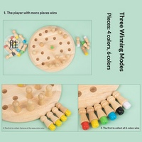 Jeu de société en bois en promotion, échecs de mémoire colorés pour l'éveil, jouet STEM interactif parent-enfant pour l'entraînement à la concentration