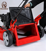 Cortadora de Césped a Gasolina de 18 Pulgadas con Motor de 4 Tiempos de 196cc, Caja Recolectora de Césped de 60L, Grado Industrial, para Bricolaje