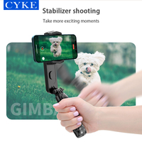 CYKE NOUVEAU Q09 Stabilisateur de téléphone pour selfie avec trépied, lumière d'appoint amovible, perche à selfie et télécommande