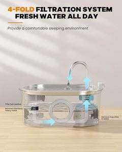 3.2L Cat Water Fountain Stainless Steel Pet Water Dispenser High Quality Quiet Cat Drinking Water Fountain - Product Image 5