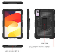 Coque robuste avec béquille rotative à 360° pour tablette Xiaomi Redmi Pad SE 11 pouces, avec dragonne et bandoulière