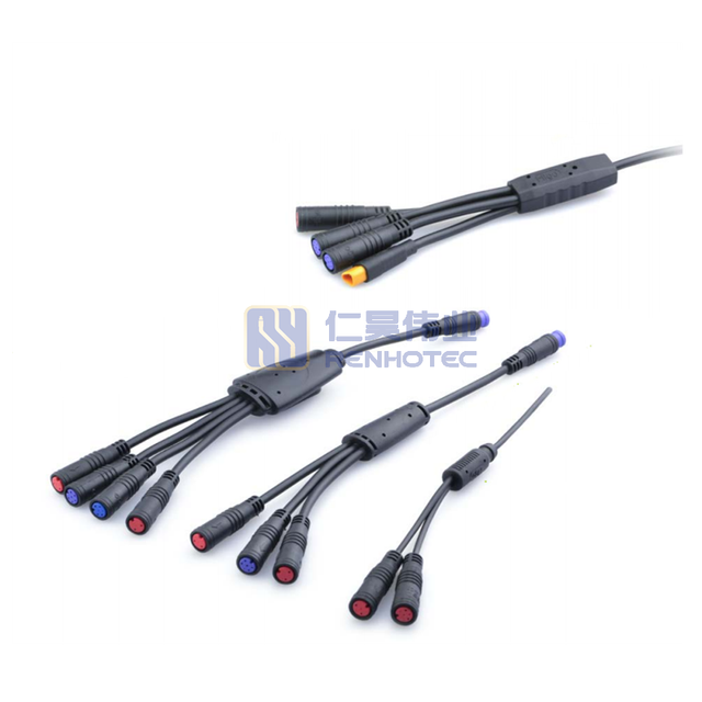 Custom 2 3 4 5 6 7 8 12 Pin E-bike Electric Bike Scooters Waterproof Extend Splitter Adapter Cable M6 M7 M8 Wire