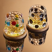 Ensemble de verres à whisky et à bière haut de gamme en verre cristal, design créatif rotatif, résistant aux hautes températures, motif glacier, pour spiritueux et boissons étrangères