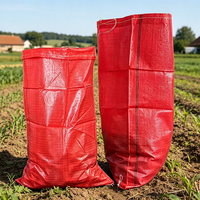 Sacs en polypropylène tissé PP rouges 50 kg 100 kg, sacs vides en plastique pour l'emballage du riz, des grains, des grains de café et des pommes de terre