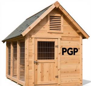 Custodia per cani pesante con piano in legno - Product Image 1