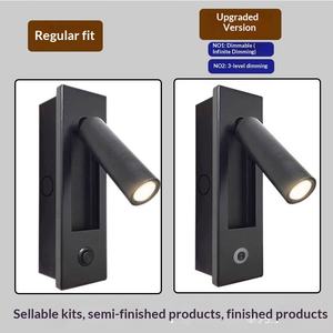 Lampe murale de chevet d'hôtel nordique LED universelle rotative intégrée, protection des yeux de lecture, troisième vitesse, gradation intégrée, veilleuse - Product Image 5