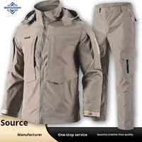 Combinaison de camouflage Danossen pour l'extérieur, printemps-automne, unisexe, en coton durable, avec chapeau amovible, veste tactique pour l'alpinisme et l'entraînement