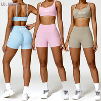 Vêtements de fitness pour femmes : Haut de sport, Short de sport liftant, Legging de yoga, Crop top athleisure, Vêtements de fitness brossés coupe ajustée, Ensembles de yoga