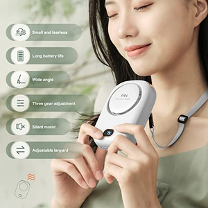 <b>Mini</b> Portable Handheld Hanging Neck <b>Fan</b> Bladeless Rechargeable Three-Speed Battery Powered Adjustable Display Outdoor Use - Product Image 4