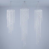 Nouveau Lustre Spirale en Cristal Thème Mariage Prêt à Accrocher, Luminaire de Plafond en Acrylique à Tirage Unique, Aucun Assemblage Requis