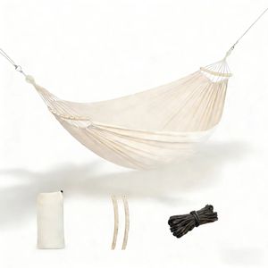 <span class=keywords><strong>Hamac</strong></span> double <span class=keywords><strong>XXL</strong></span> avec barres détachables, toile épaisse anti-retournement, portable pour usage extérieur, comprend un sac et des cordes - Product Image 1