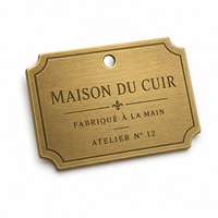 Plaques d'identification vierges en métal pour chiens, en laiton poli, découpées sur mesure, pour colliers d'animaux et identification animale