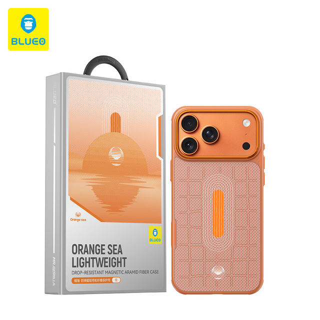 Orange Sea Lightweight Drop-Resistant Magnetic Aramid Fiber Case