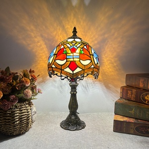 Lámpara de Escritorio LED Ajustable de Estilo Europeo LongHuiJing, de Vidrio Teñido, 8 Pulgadas, Hecha a Mano, Flexible, Simple, Ecológica, Multicolor, de Zinc - Product Image 2