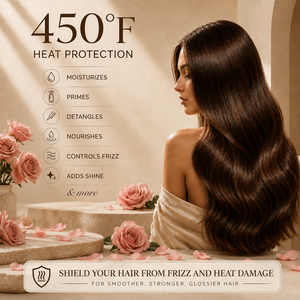Perfume para el cabello, acondicionador en spray, biotina, cafeína, proteína 450 ℉   Spray Protector de Calor Anti-Frizz con Aroma a Rosas para Brillo del Cabello - Product Image 2