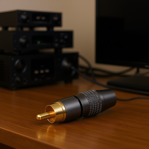 ขั้วต่อ RCA ตัวผู้ สีดำ โลหะ ชุบทอง สำหรับเสียงและวิดีโอ - Product Image 3