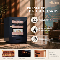 Humidor à cigares B1 en cèdre espagnol avec porte vitrée, contrôle de température et d'humidité, silencieux, pour la maison, le bar ou le bureau
